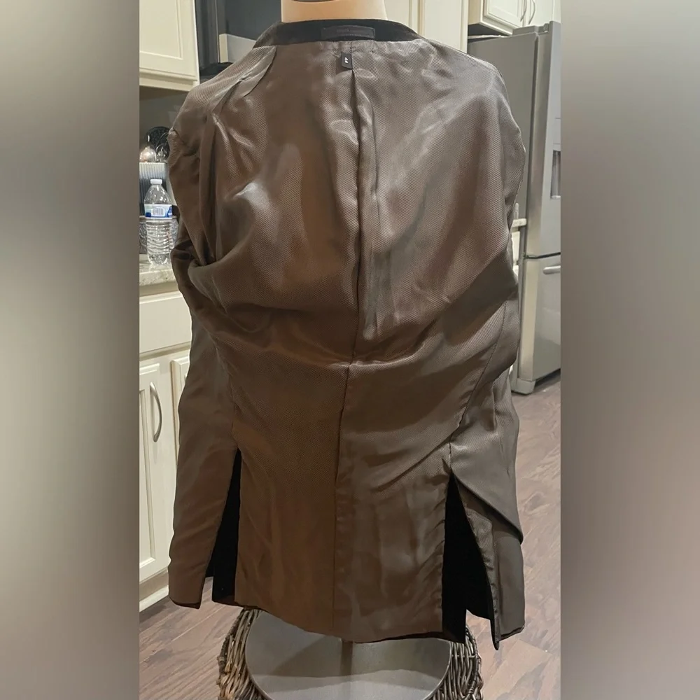 ARMANI COLLEZIONI BROWN VELVET SPECKLED SINGLE BREASTED DINNER JACKET